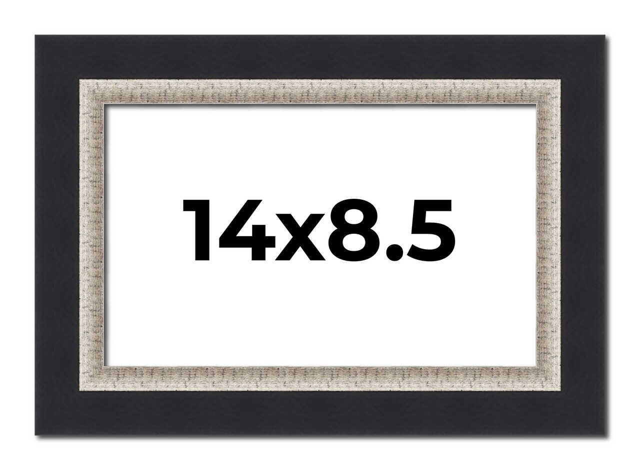 Photo Size Embellished Black Picture Frame - UV Acrylic, Foam Board Backing, Hanging Hardware